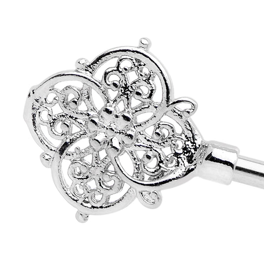 14G Ornate Filigree Key Industrial Barbell 38mm