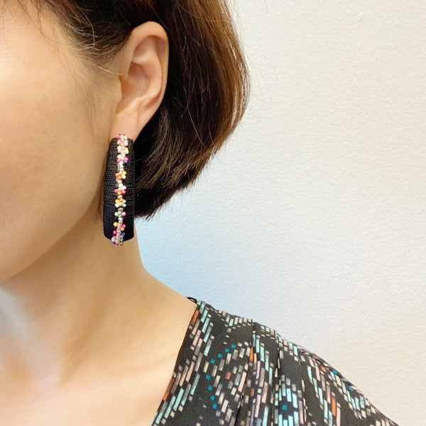 Beaded Hoop Earrings