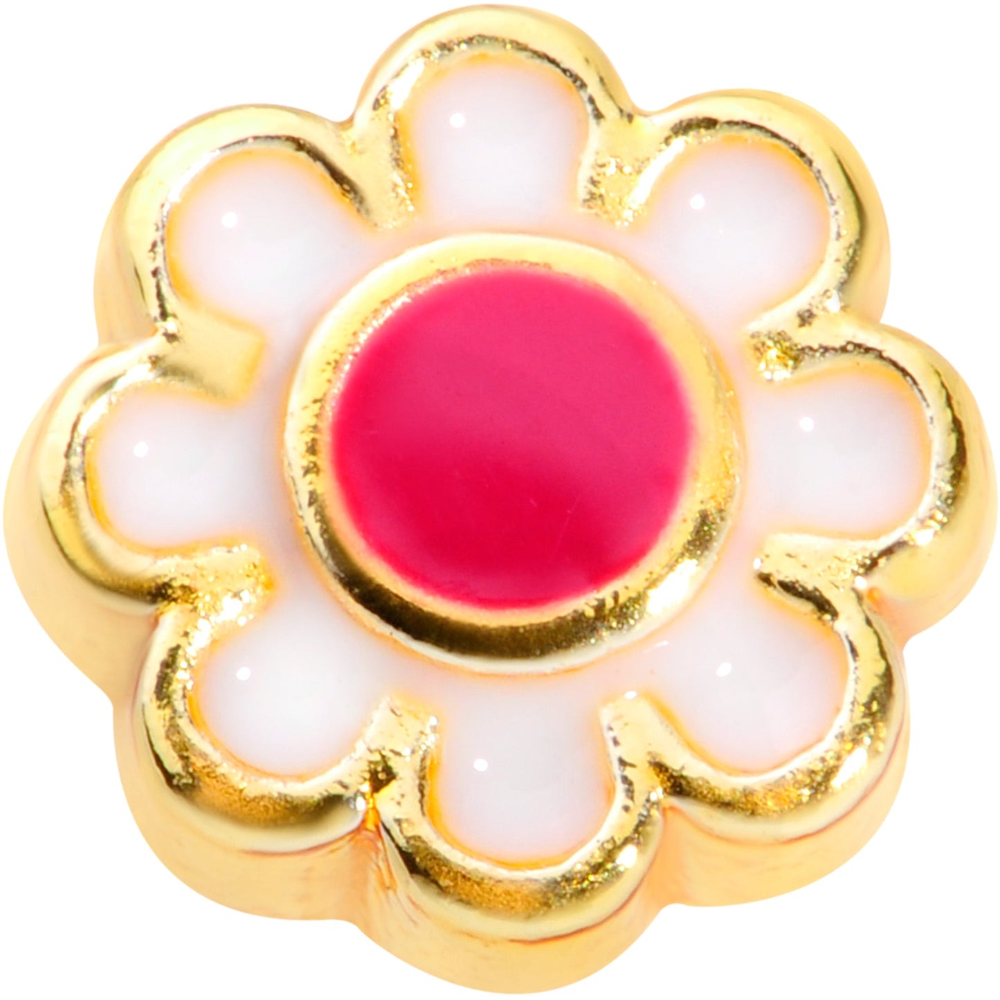 22G 1/4 Gold Tone Spring Flower L Shaped Nose Ring