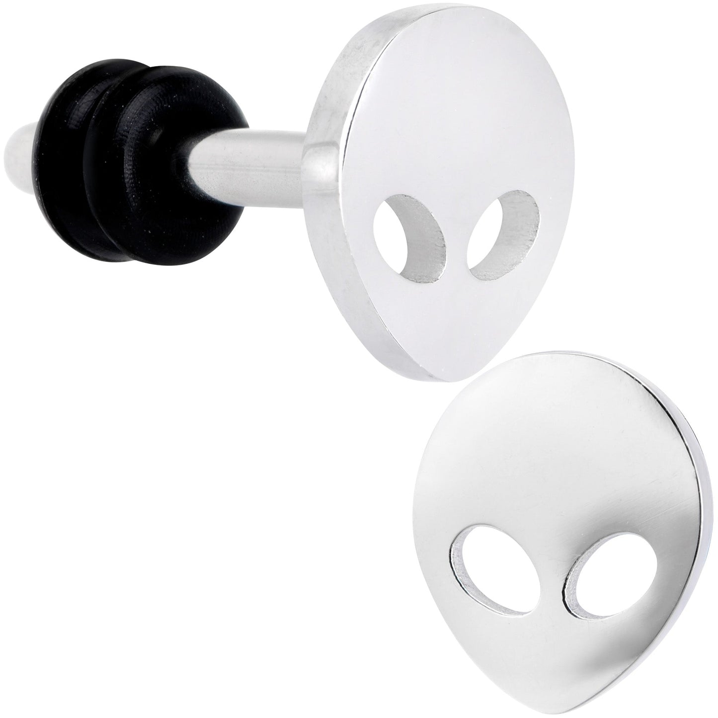 Steel Space Alien Single Flare Plug Set 14G to 2G