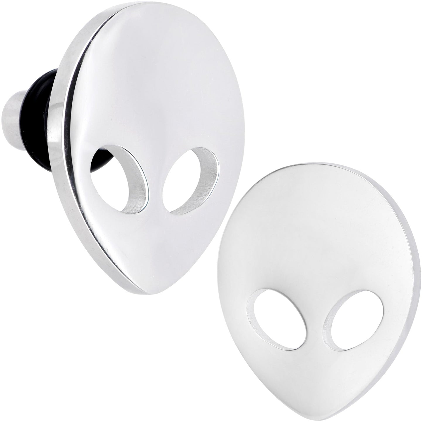 Steel Space Alien Single Flare Plug Set 14G to 2G