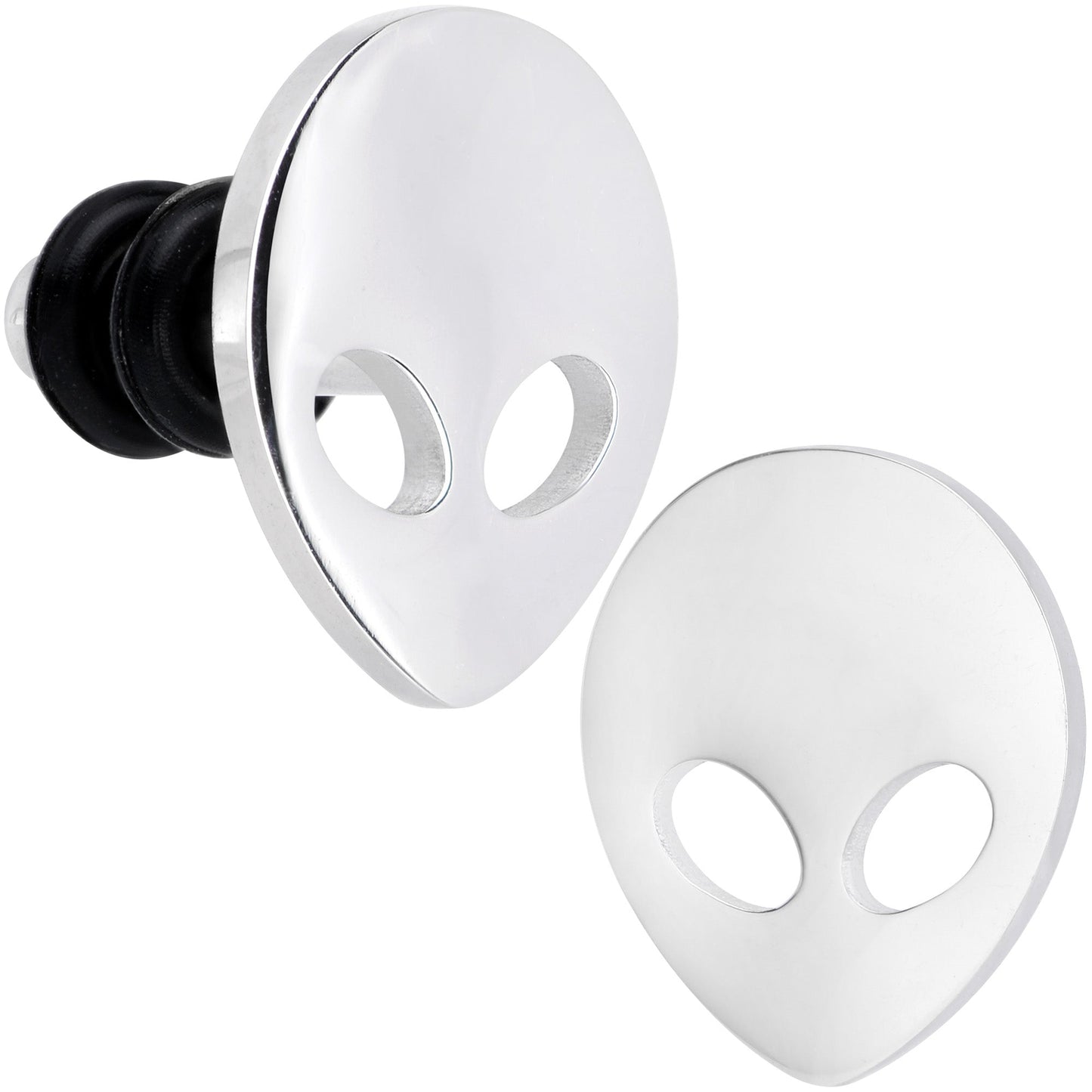 Steel Space Alien Single Flare Plug Set 14G to 2G