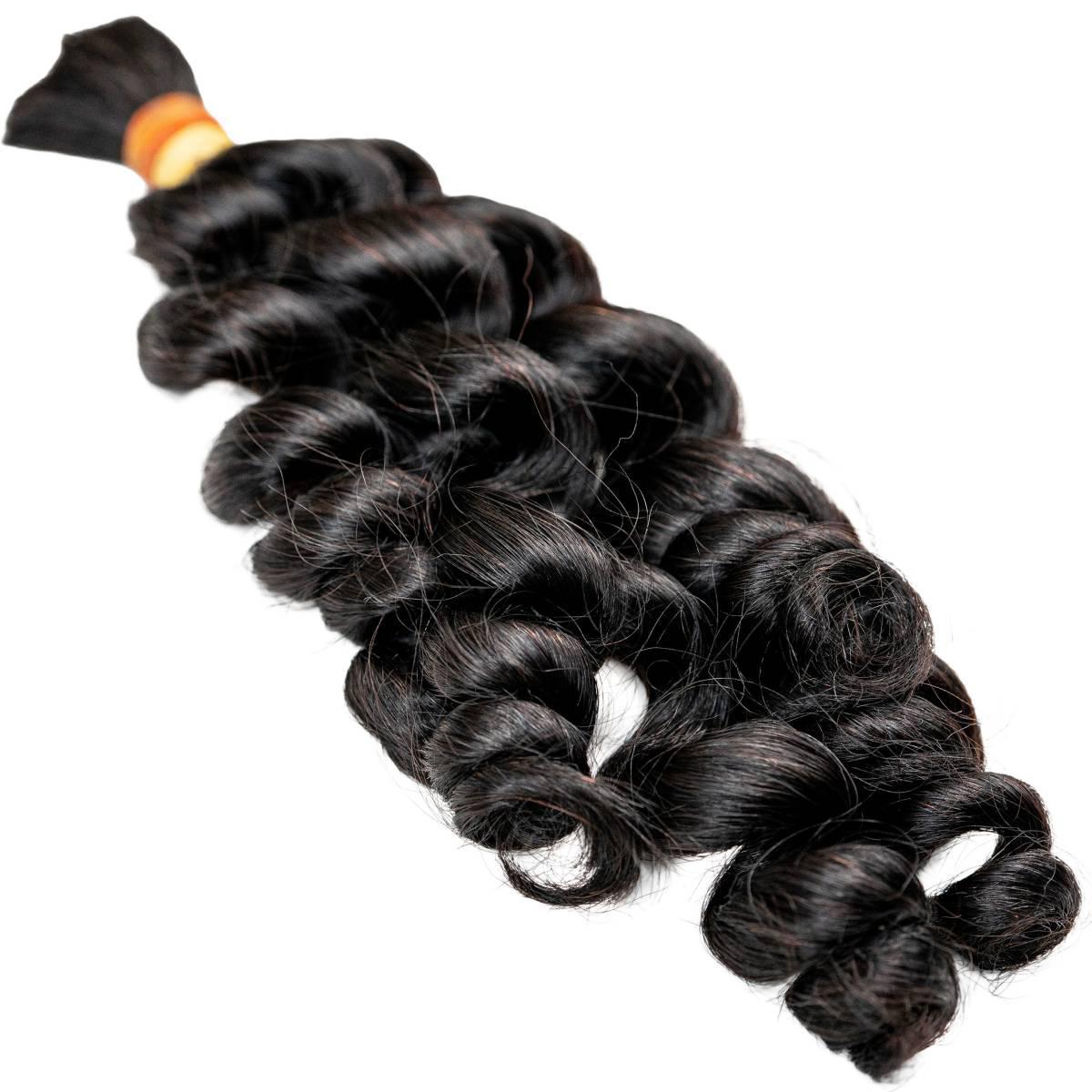 Raw Vietnamese Ripple Curly Bulk Human Hair Extensions