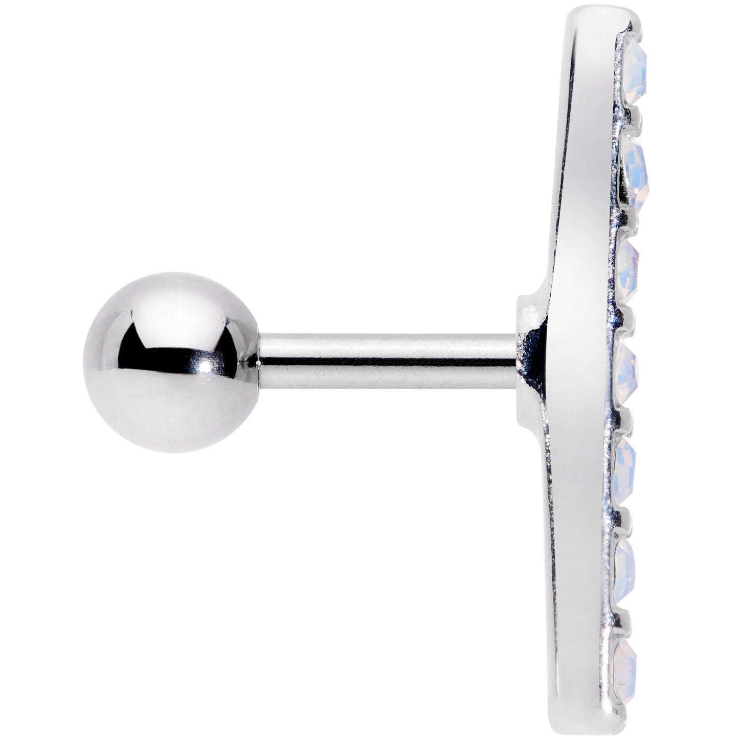 16G 5/16 White Faux Opal Strip Cartilage Tragus Earring