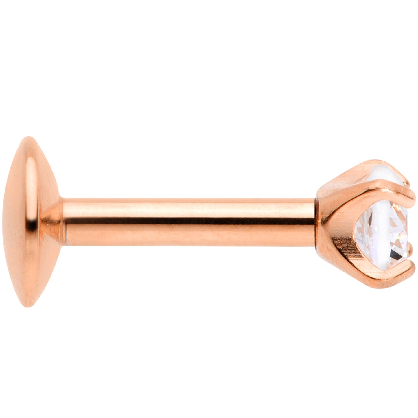 16G 1/4 3mm CZ Rosy G23 Titanium Internally Threaded Labret