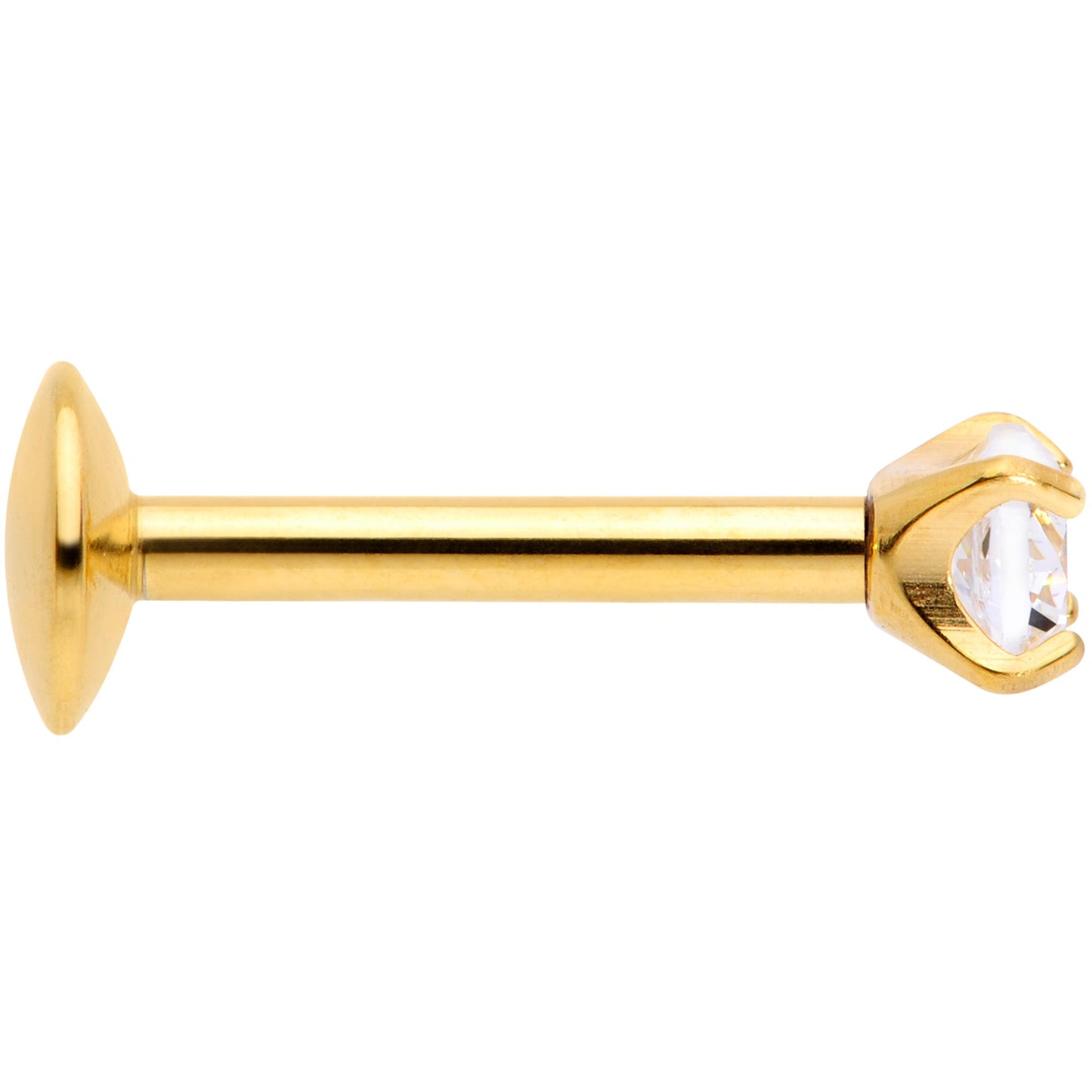 16G 5/16 3mm CZ Gold Tone G23 Titanium Internal Thread Labret