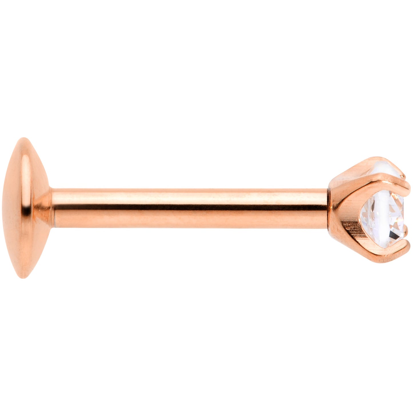 16G 5/16 3mm CZ Rosy G23 Titanium Internally Threaded Labret