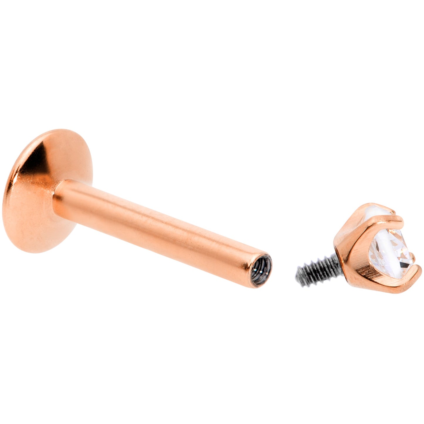 16G 5/16 3mm CZ Rosy G23 Titanium Internally Threaded Labret