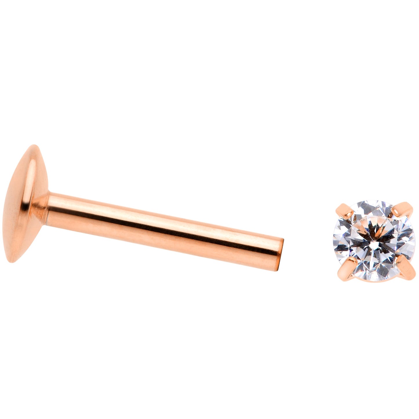 16G 5/16 3mm CZ Rosy G23 Titanium Internally Threaded Labret