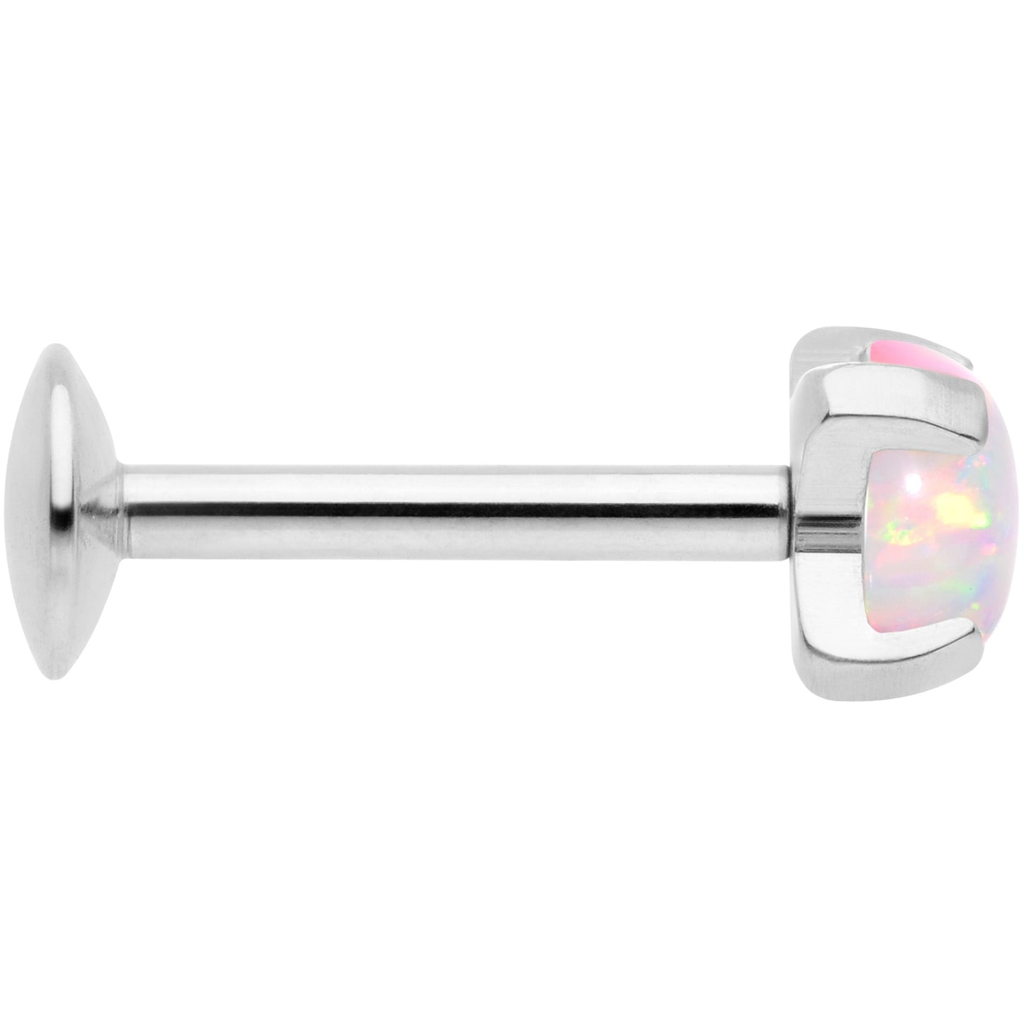 16G 5/16 4mm White Syn Opal G23 Titanium Internal Thread Labret