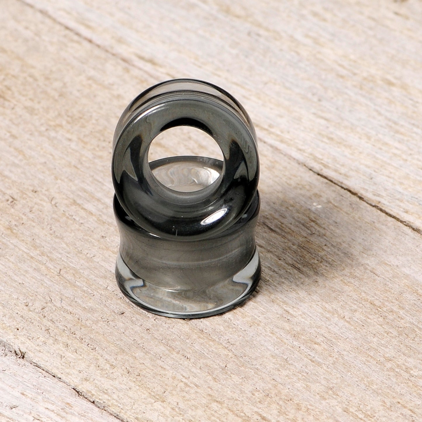 Translucent Black Glass Tunnel Plug Set 2G to 1 Inch