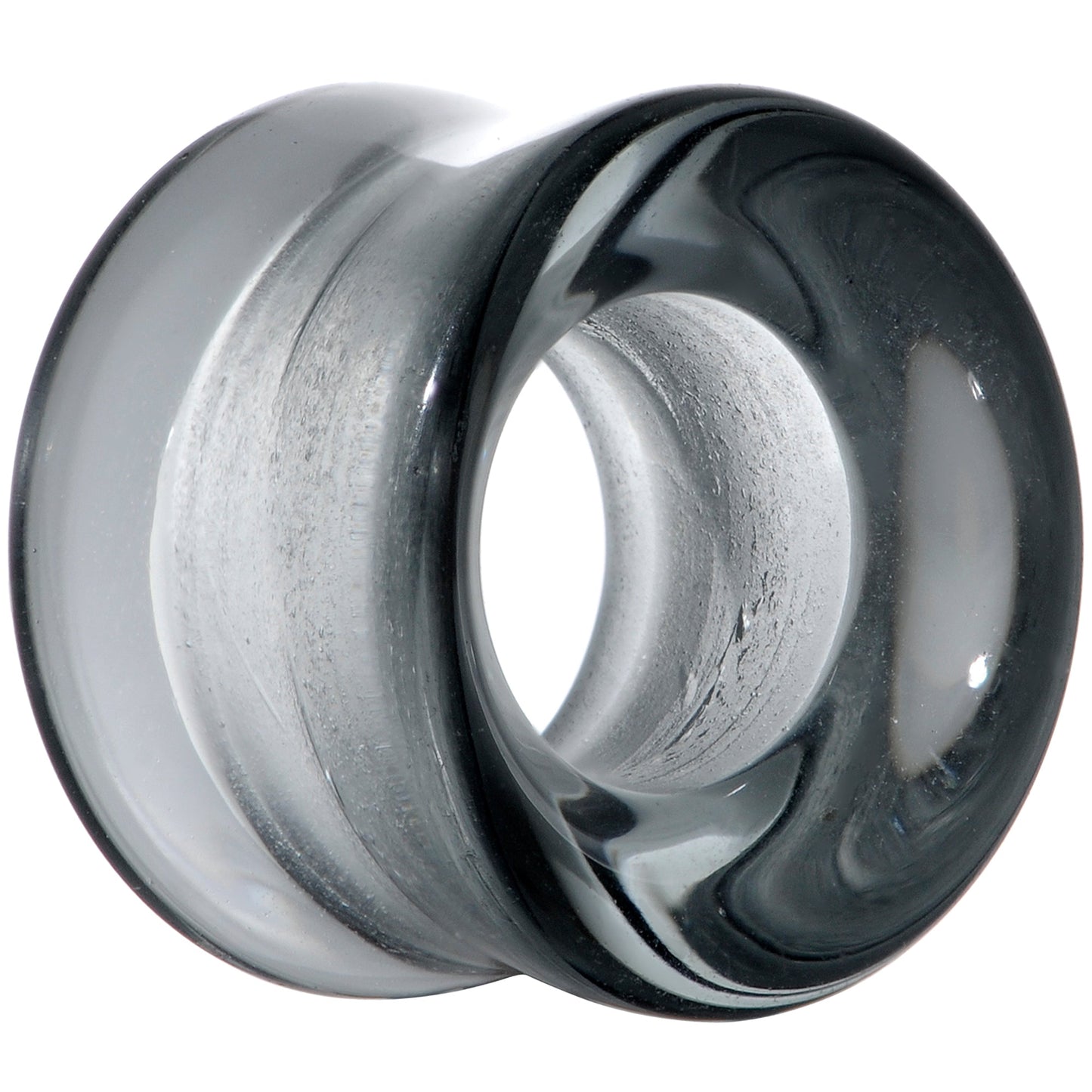 Translucent Black Glass Tunnel Plug Set 2G to 1 Inch
