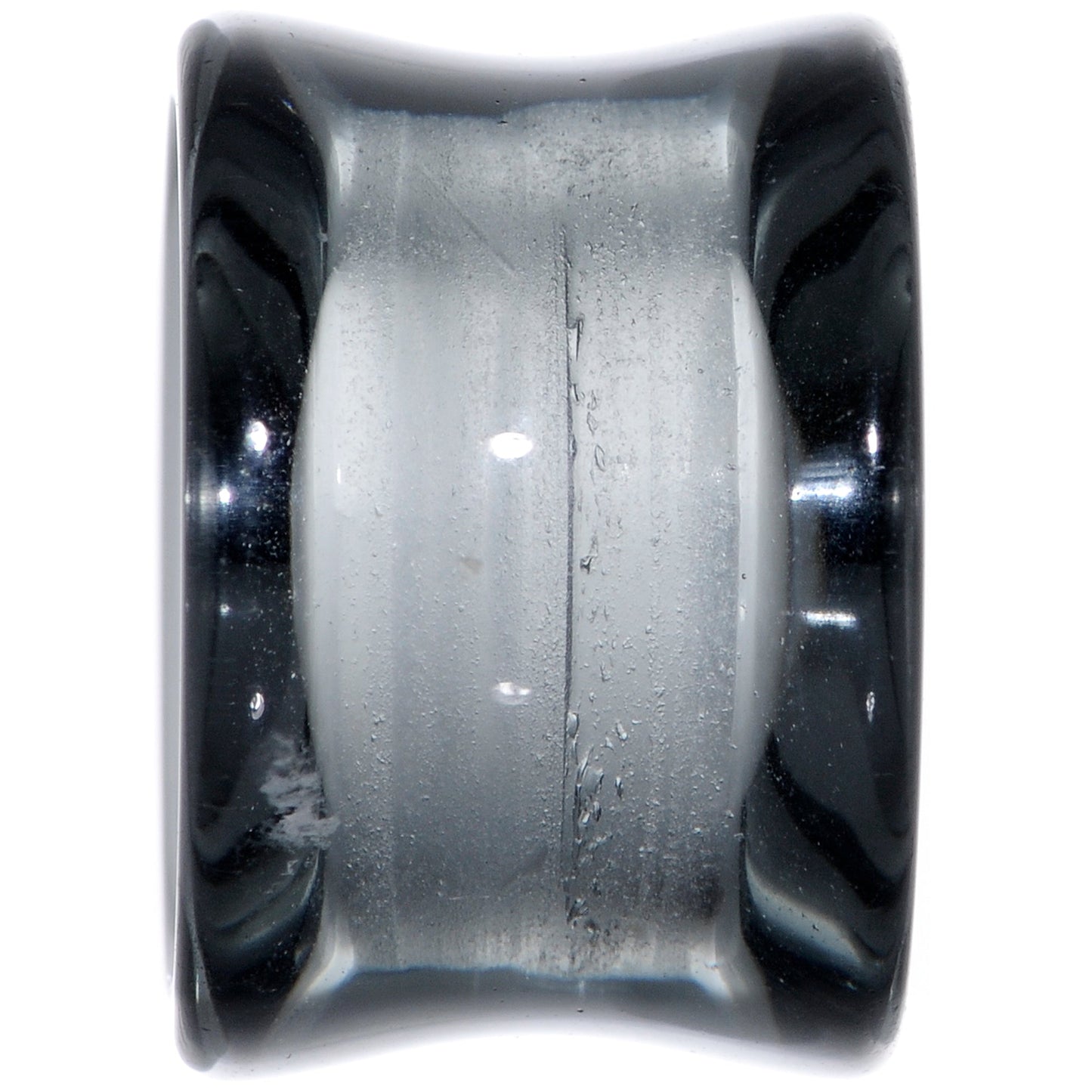 Translucent Black Glass Tunnel Plug Set 2G to 1 Inch
