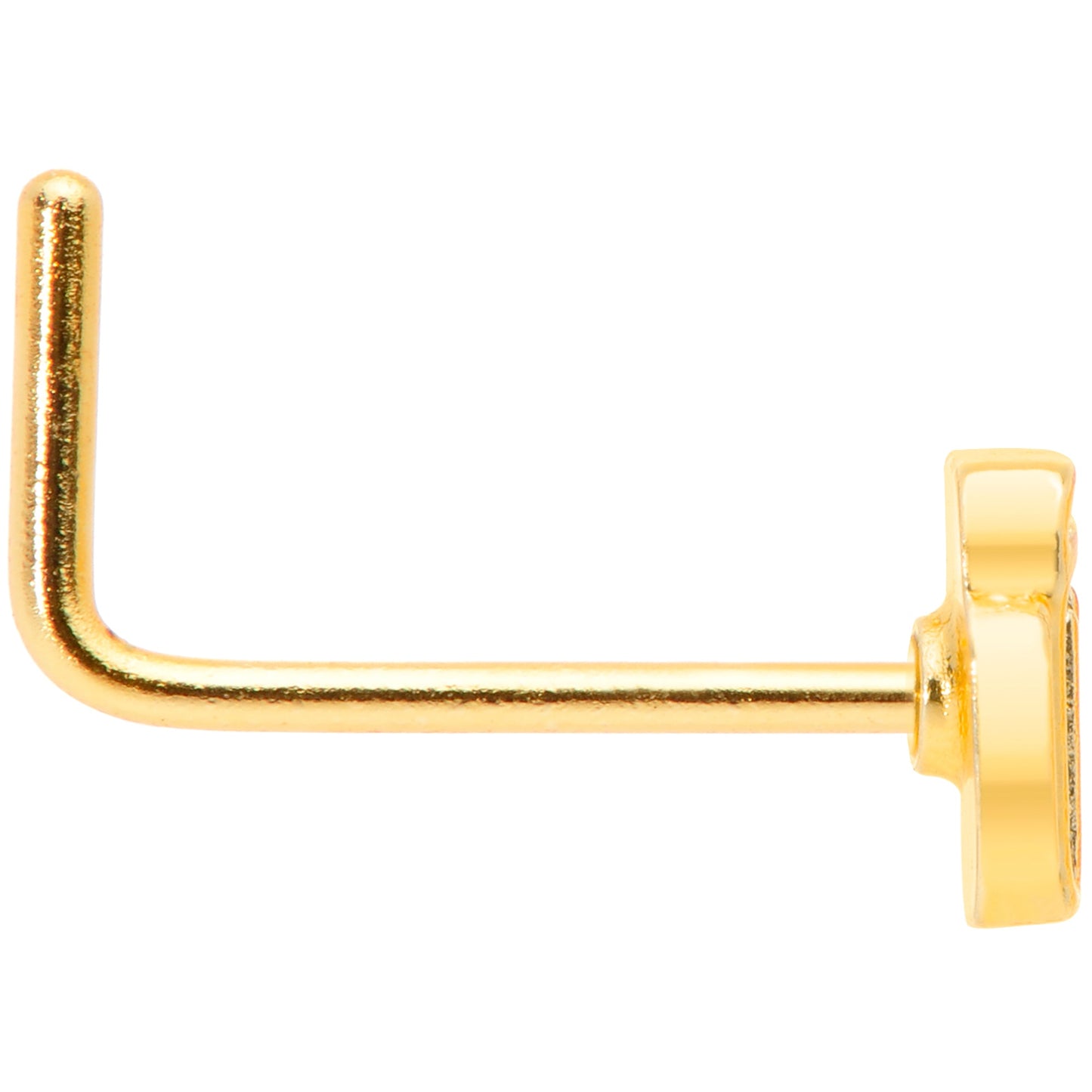 22G 5/16 Gold Tone Happy Hour Beer Mug L Shaped Nose Ring