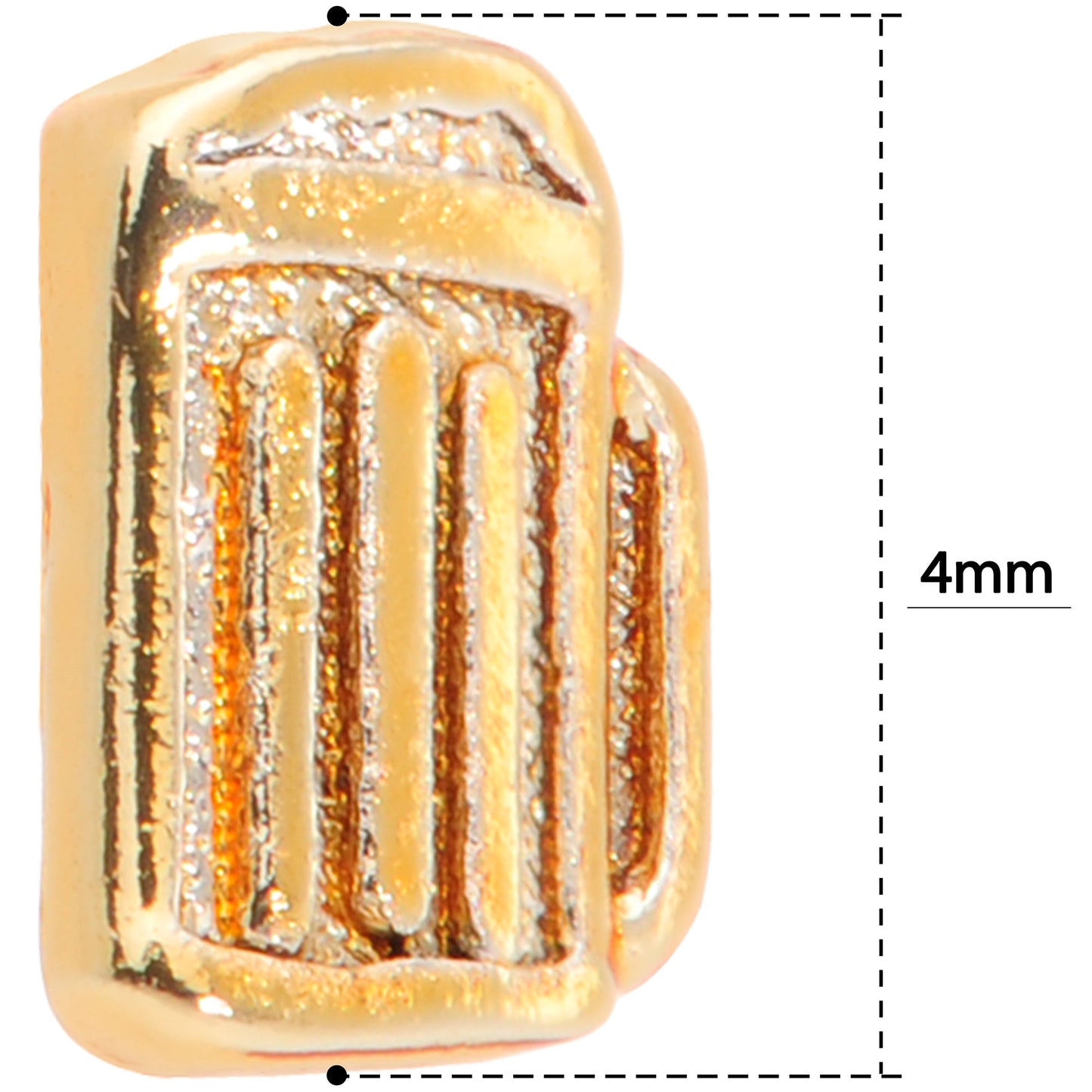 22G 5/16 Gold Tone Happy Hour Beer Mug L Shaped Nose Ring