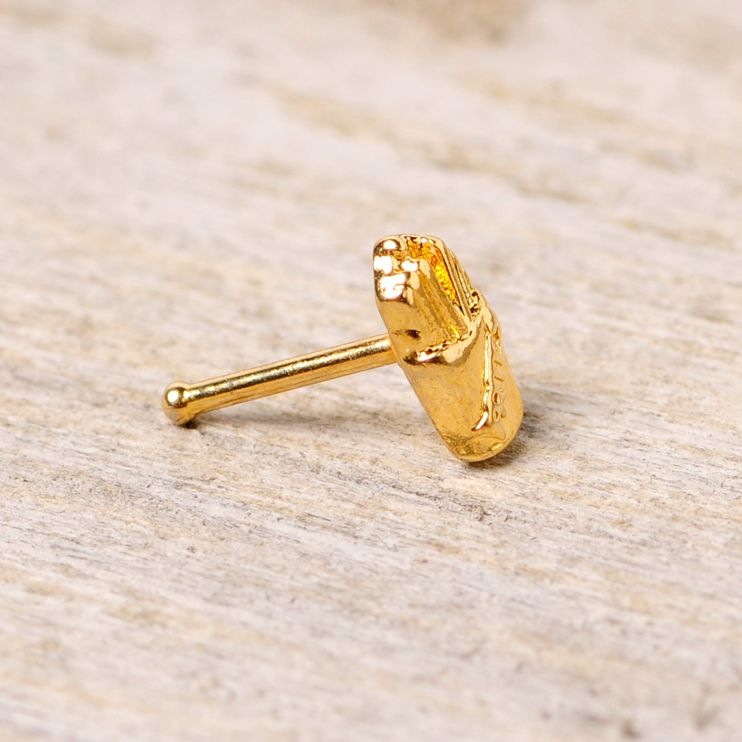 20G 1/4 Gold Tone Fast Food French Fries Nose Bone