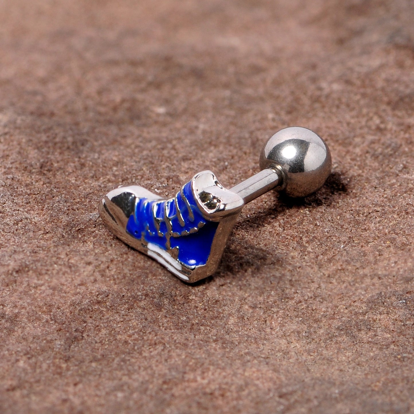 16G 1/4 Blue High Top Sneaker Cartilage Tragus Earring