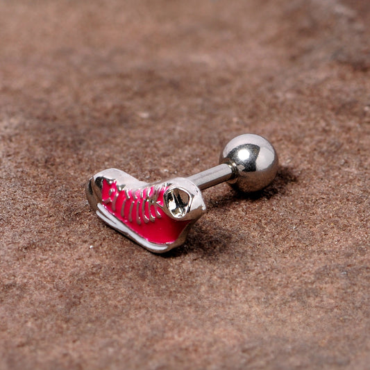 16G 1/4 Pink High Top Sneaker Cartilage Tragus Earring