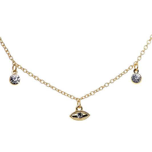 14G 9/16 Clear Gem Gold Tone Eye Star Feather Dangle Nipple Chain