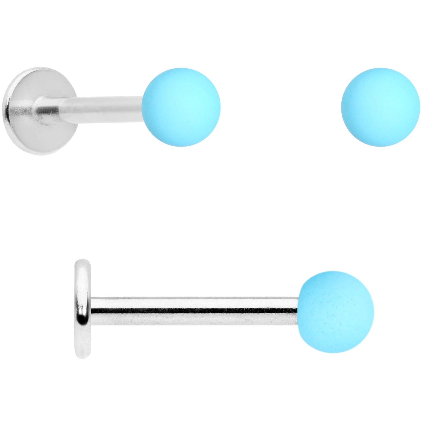 16G 5/16 Blue Green Grey Matte Labret Monroe Tragus Set of 4