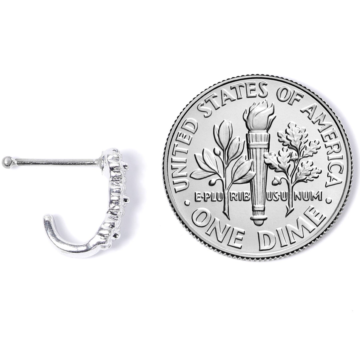 20G 3/8 Steel Daisy Chain Flower Faux Hoop Nose Bone