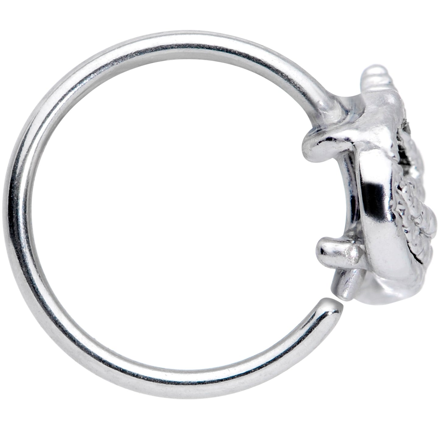 20G 5/16 Clear CZ Gem Silhouette Unicorn Nose Hoop
