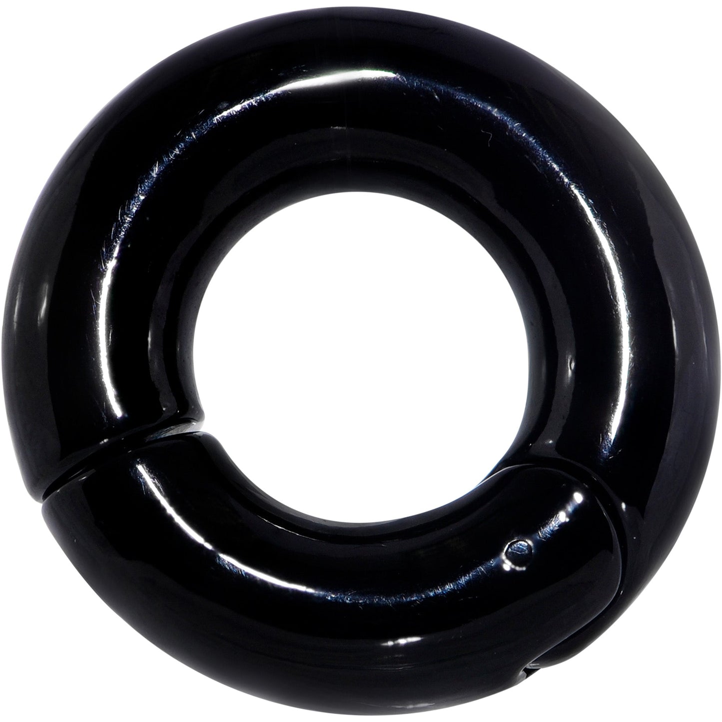 0G 9/16 Black PVD Steel Hinged Segment Ring