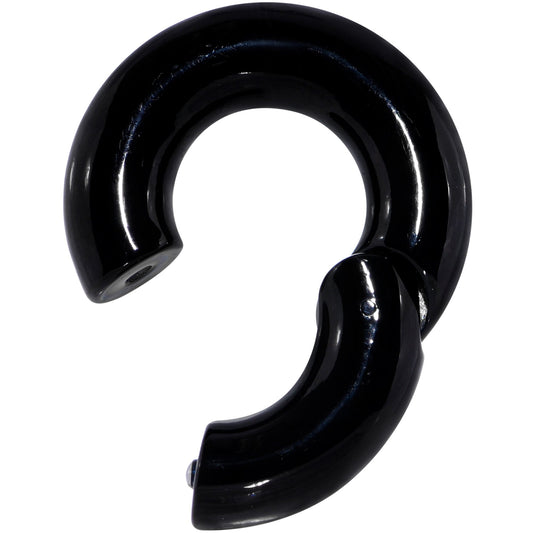 0G 9/16 Black PVD Steel Hinged Segment Ring