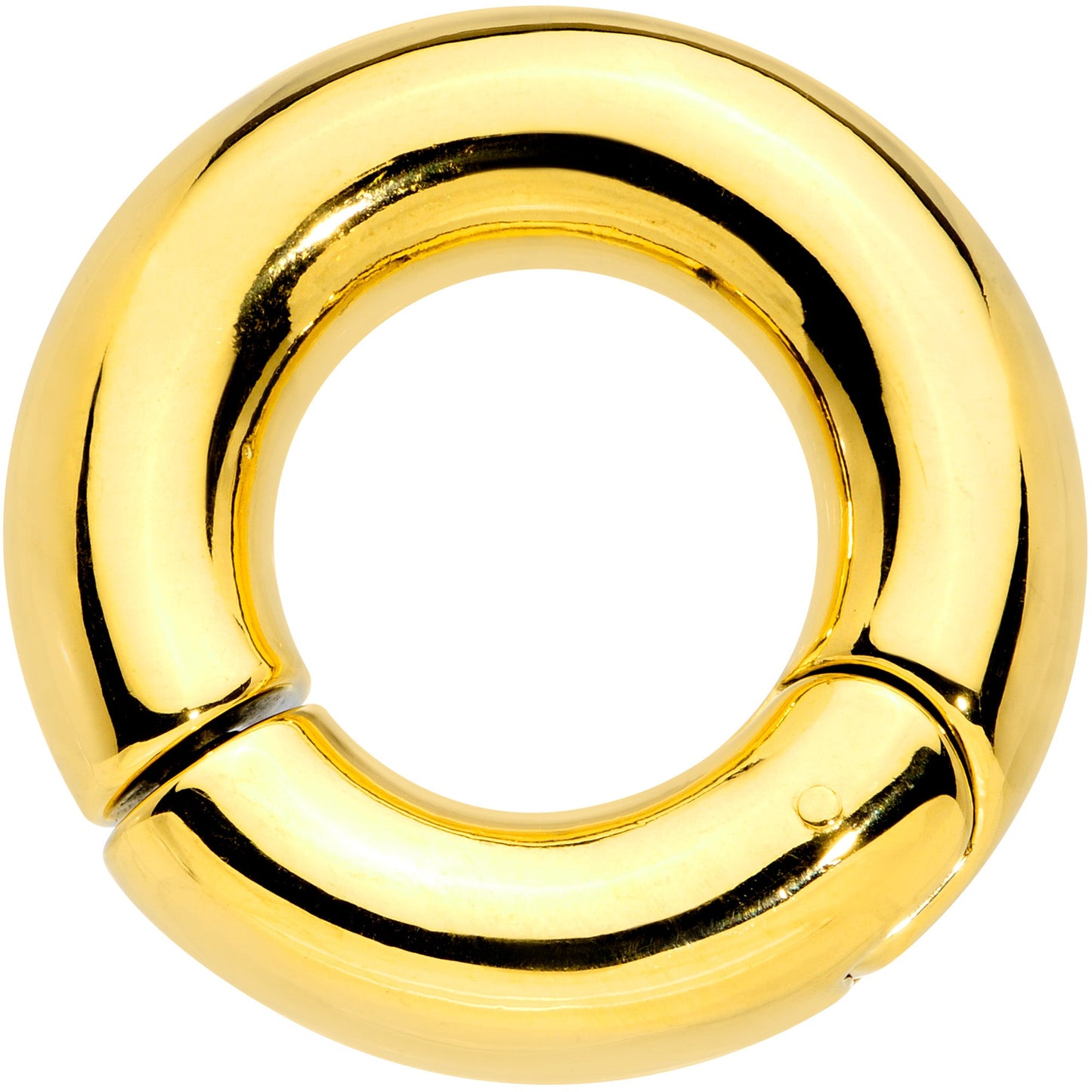 0G 5/8 Gold Tone PVD Steel Hinged Segment Ring