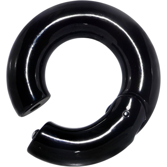 0G 5/8 Black PVD Steel Hinged Segment Ring