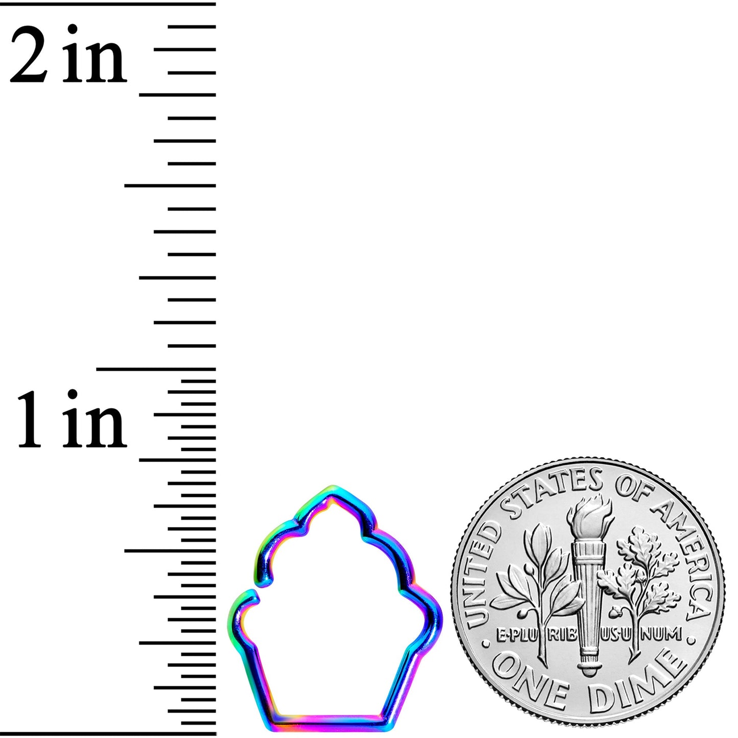 16G 5/16 Rainbow Baked Treats Cupcake Closure Ring