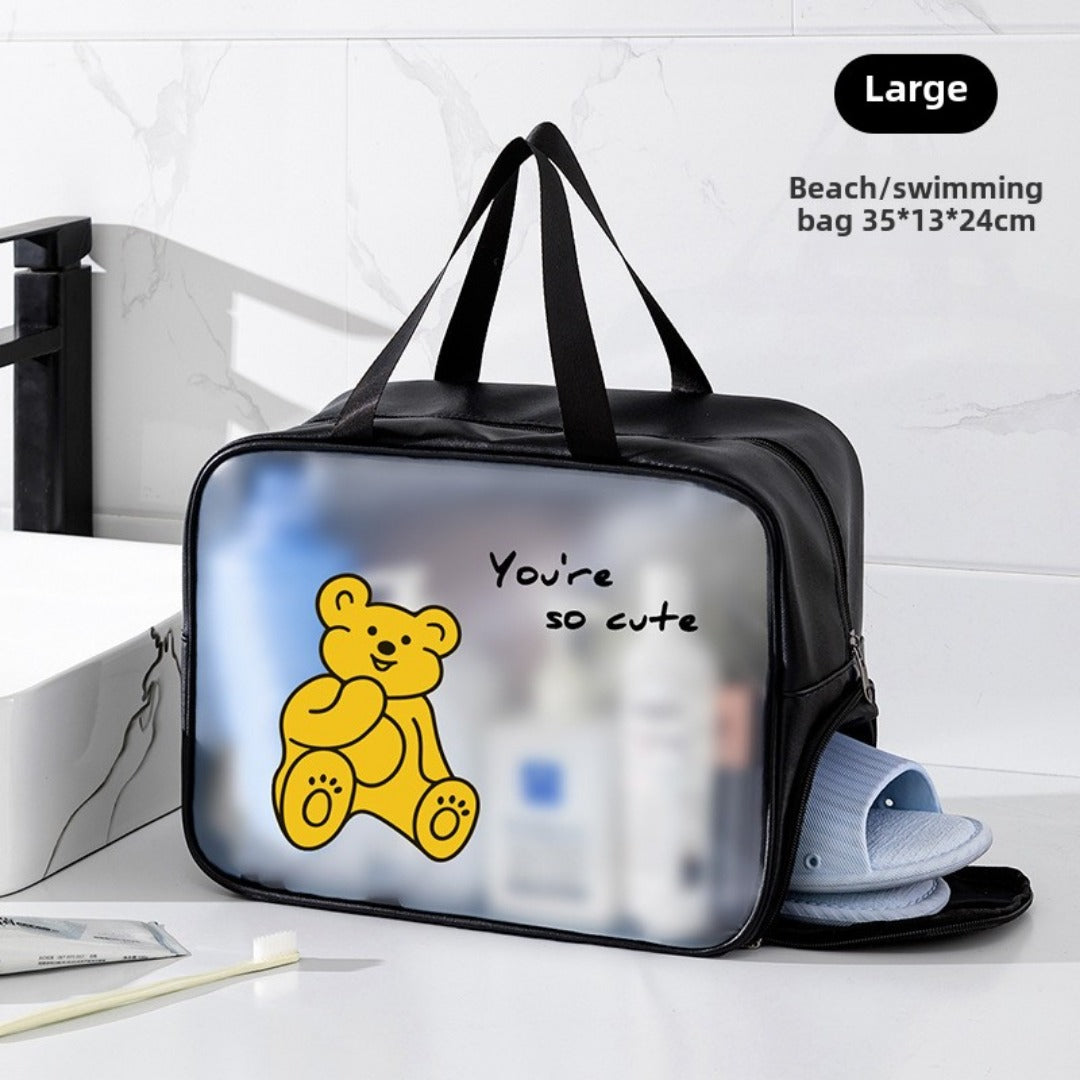 Cosmetics storage bag, wet and dry separation toilet bag, fitness transparent waterproof cosmetic bag, transparent makeup purse,Makeup bag with compartments,