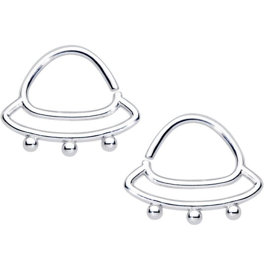 14G 1/2 Outer Space UFO Nipple Ring Set