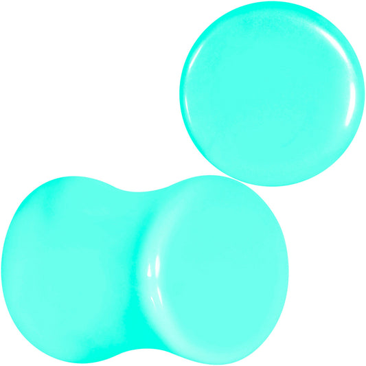 Aqua Acrylic Saddle Plug Set 8G to 00G