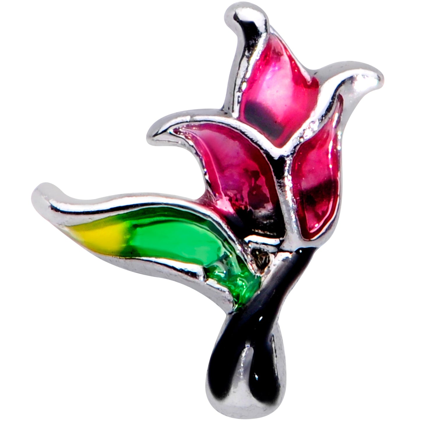 16G 5/16 Green Purple Tropical Flower Labret Monroe Tragus