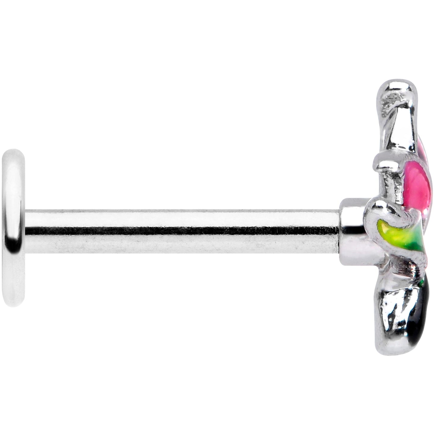 16G 5/16 Green Purple Tropical Flower Labret Monroe Tragus