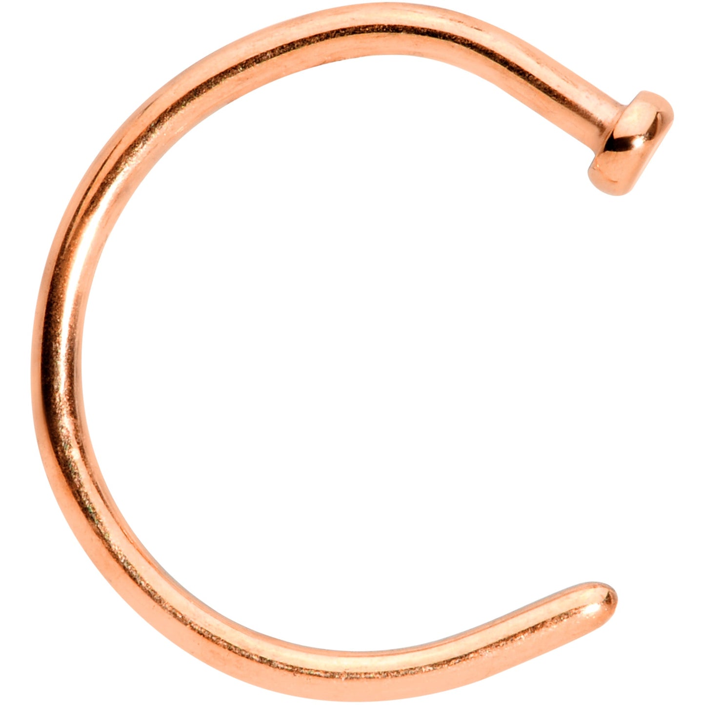 18G 3/8 Rose Gold Tone PVD Implant Grade Titanium Disc Nose Hoop