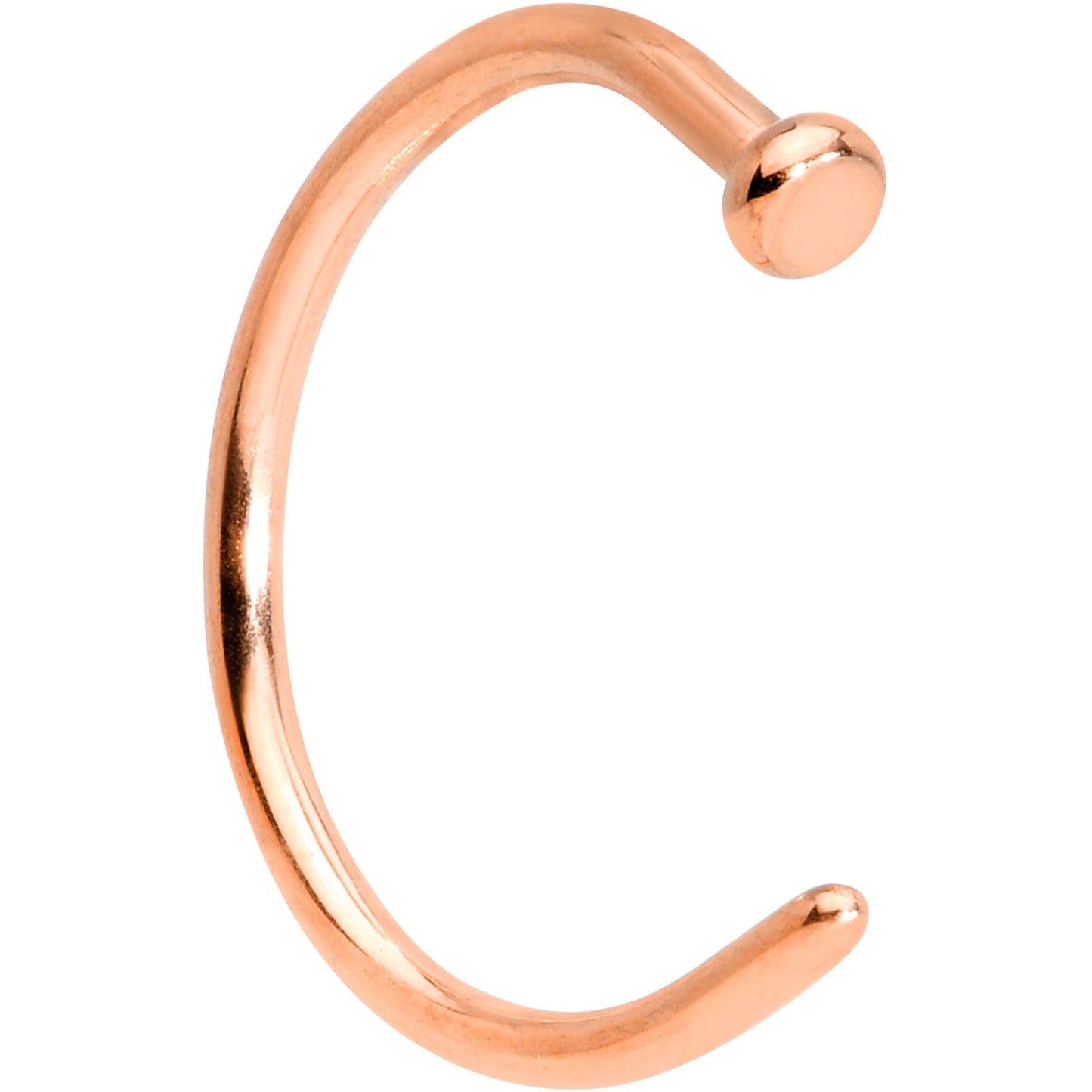 18G 3/8 Rose Gold Tone PVD Implant Grade Titanium Disc Nose Hoop