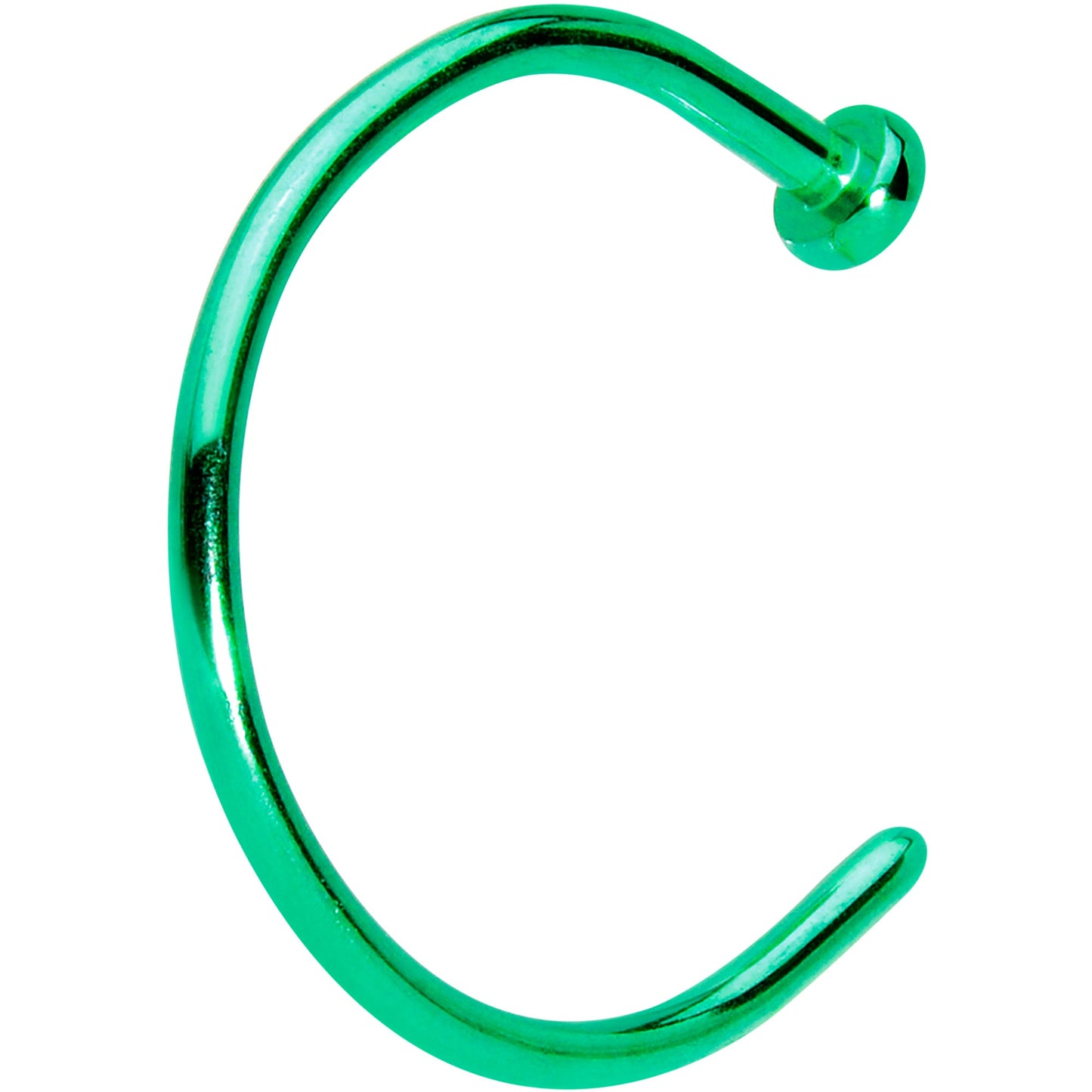 20G 3/8 Green PVD Implant Grade Titanium Disc Nose Hoop