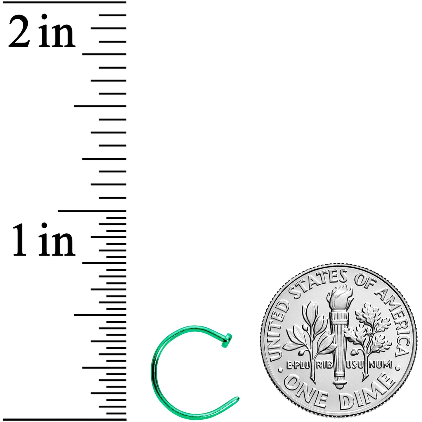 20G 3/8 Green PVD Implant Grade Titanium Disc Nose Hoop