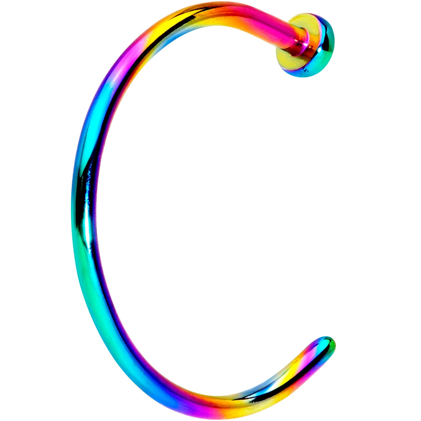 20G 3/8 Rainbow PVD Implant Grade Titanium Disc Nose Hoop