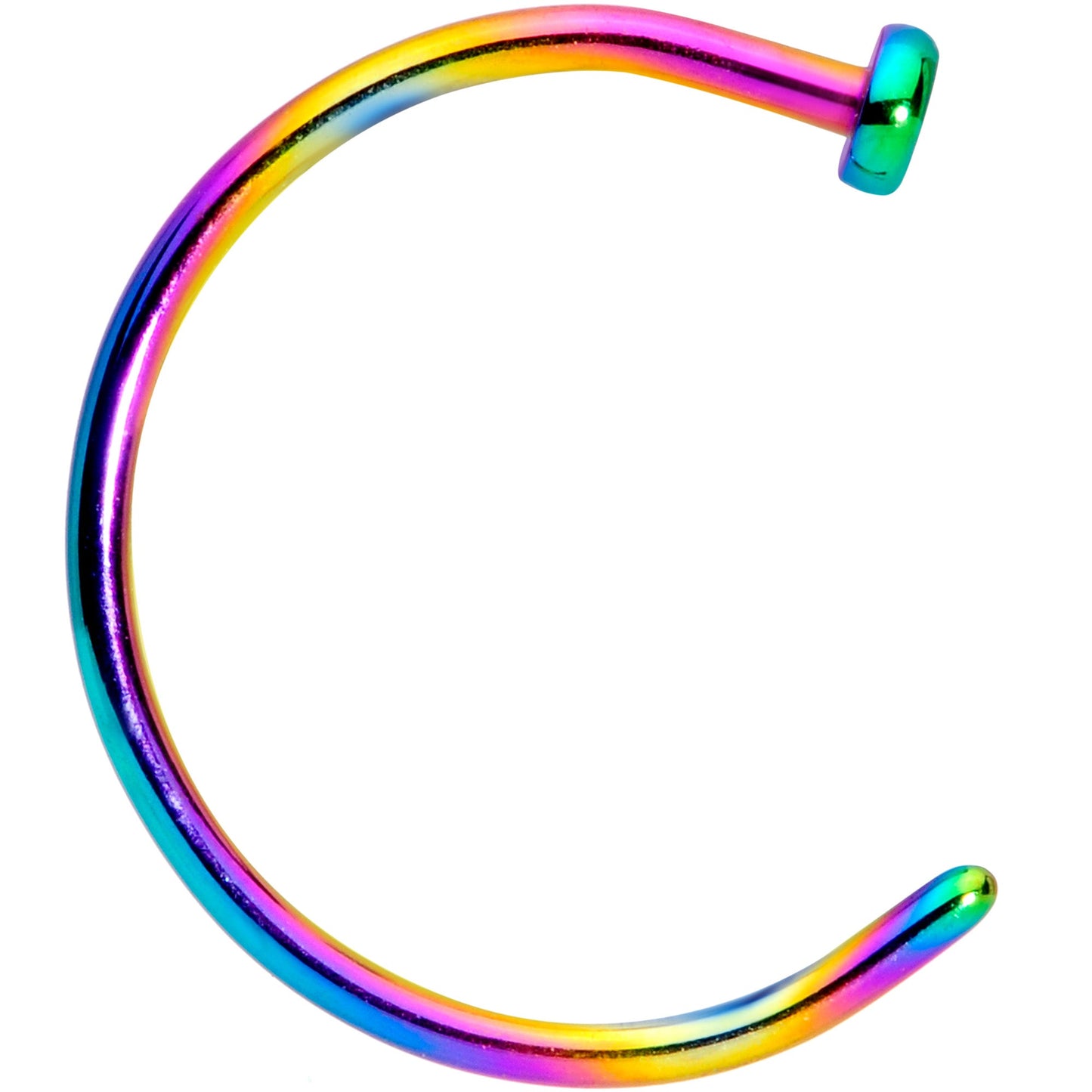 20G 3/8 Rainbow PVD Implant Grade Titanium Disc Nose Hoop