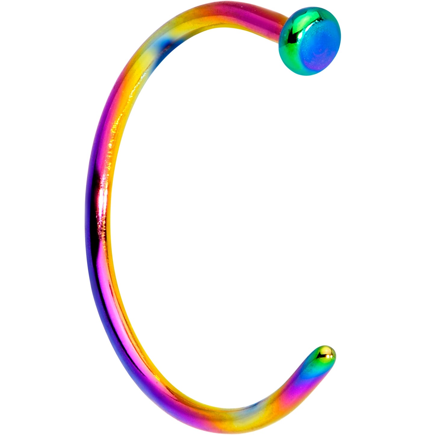 20G 3/8 Rainbow PVD Implant Grade Titanium Disc Nose Hoop