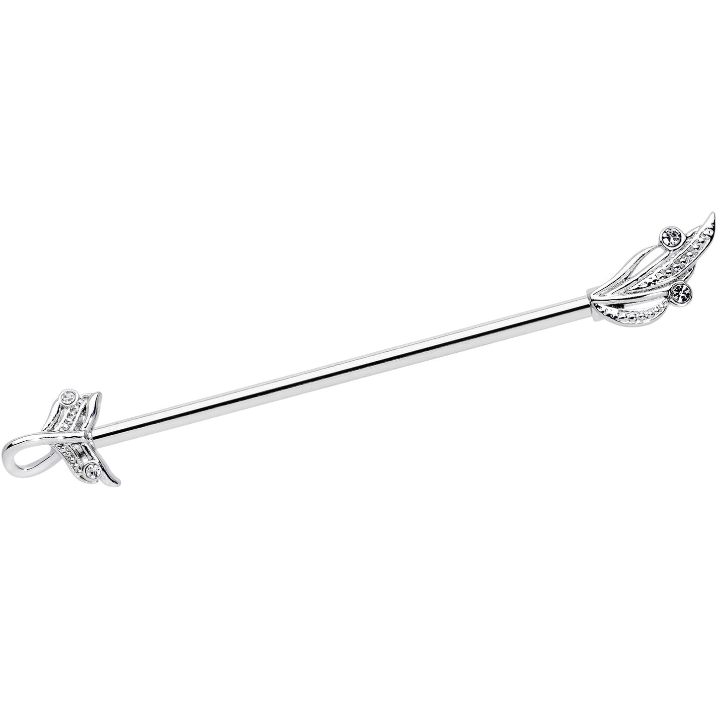 14G Clear Gem Elegant Swirl Industrial Barbell 38mm