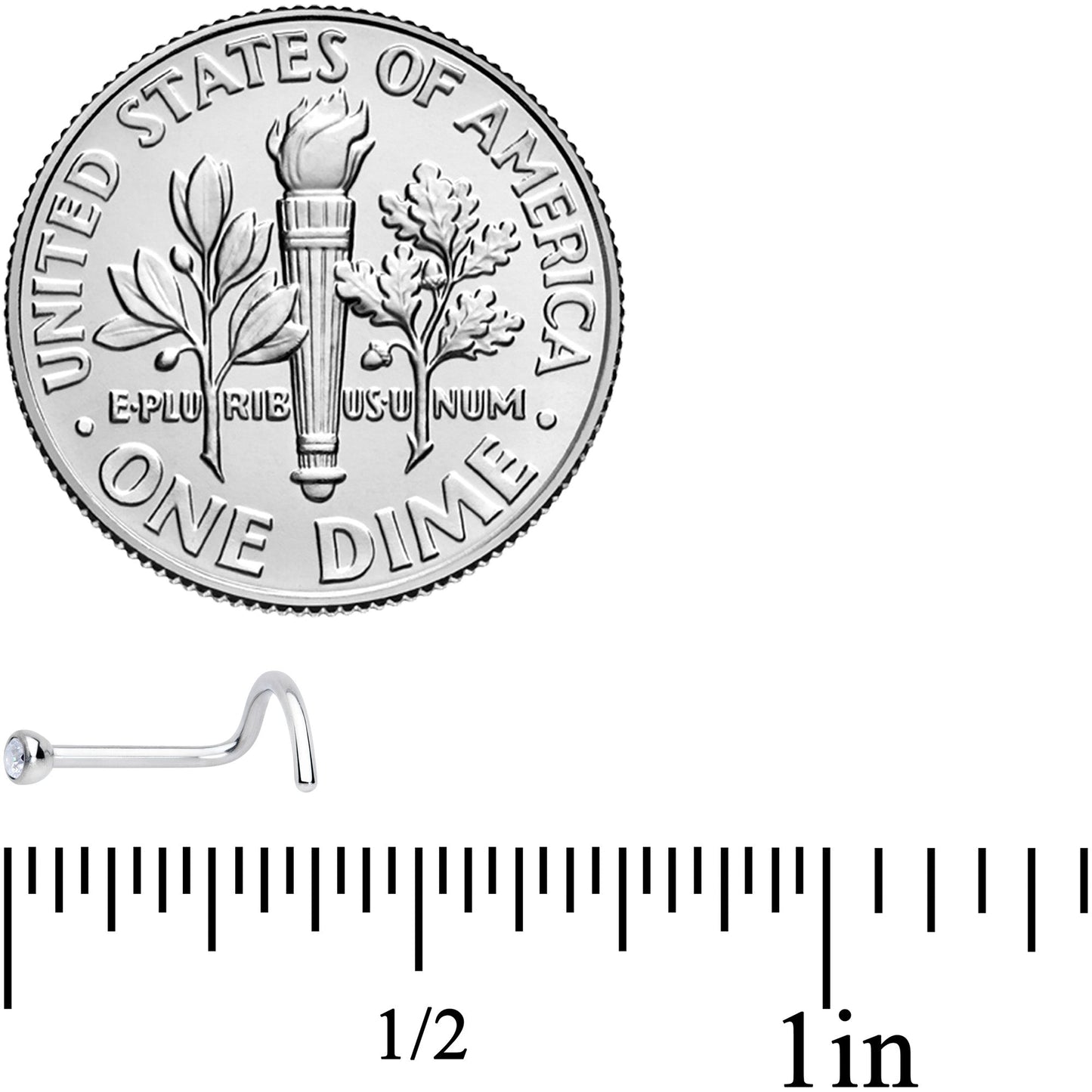 20G Clear 2mm Grade 23 Titanium Press Fit Left Side Nose Screw