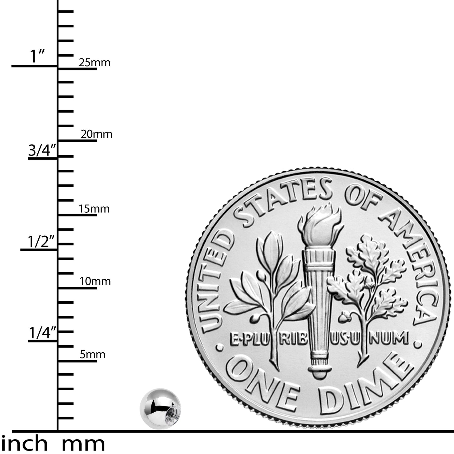 16G Black Gem 3mm Replacement Ball End