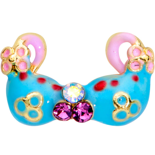 16G 1/4 Pink Gem Gold Tone Bikini Top Cartilage Tragus Earring