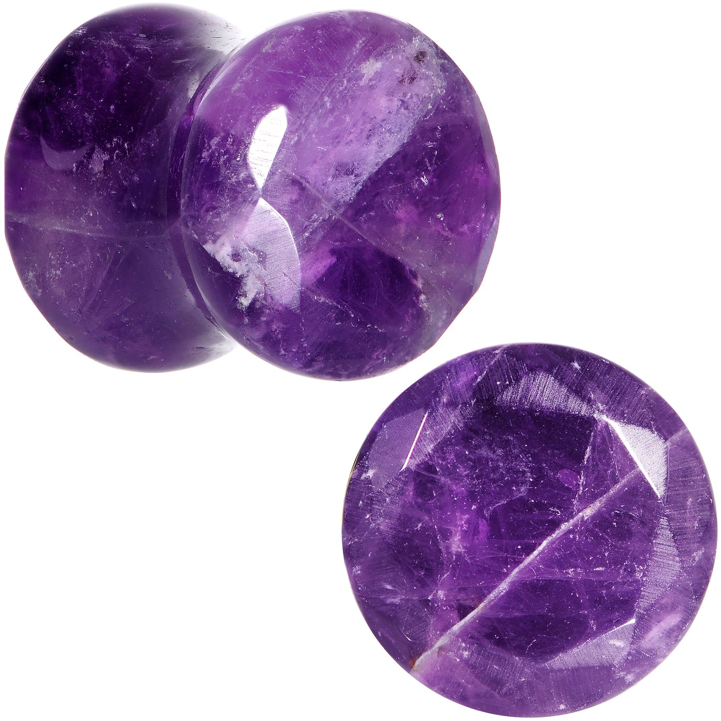 00G Purple Amethyst Saddle Plug Set