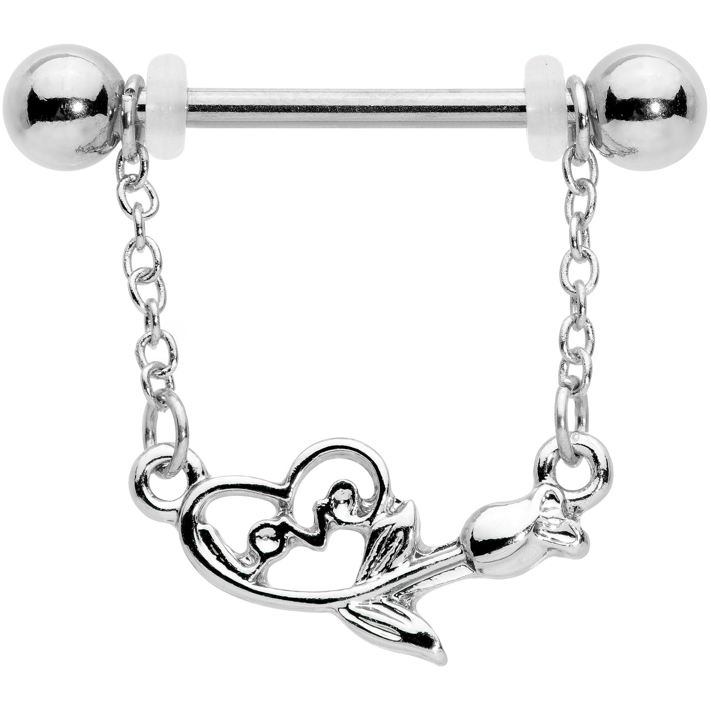 14G 11/16 Love Rose Dangle Nipple Ring Set