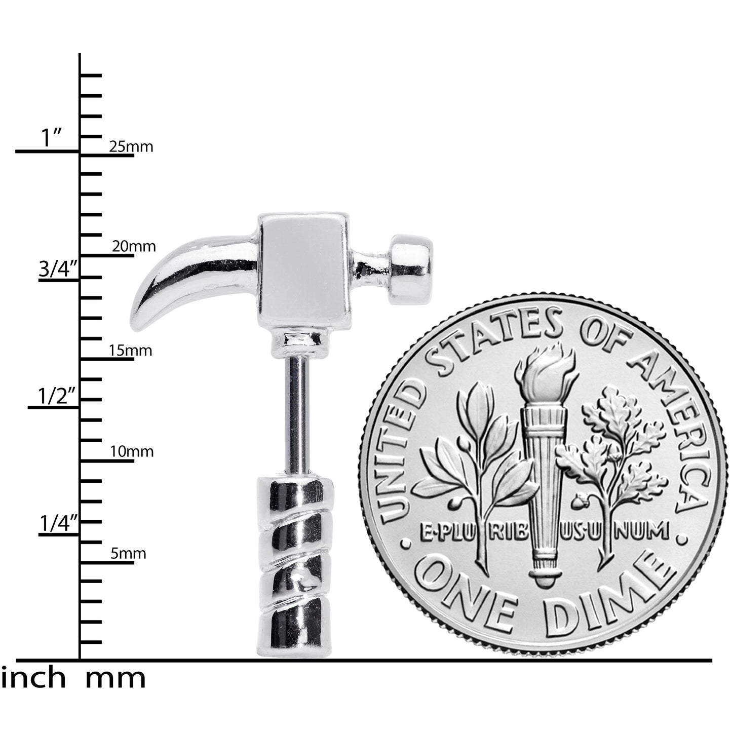 16G 1/4 Claw Hammer Cartilage Earring